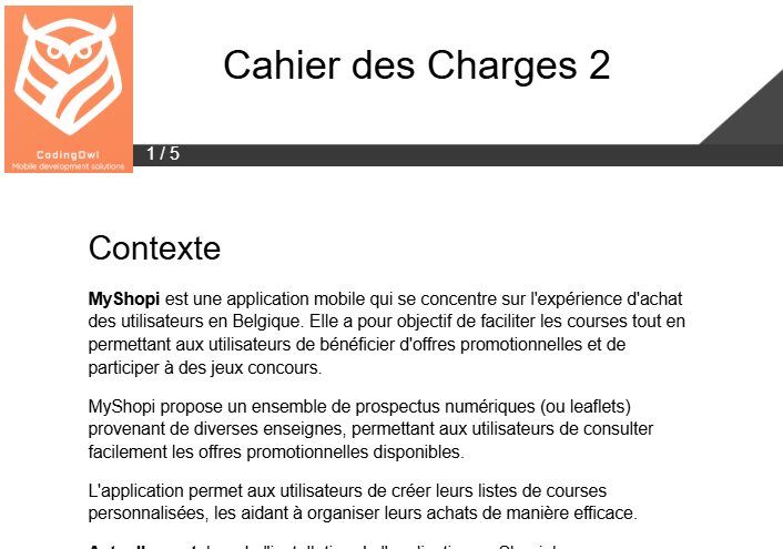 Cahier des charges