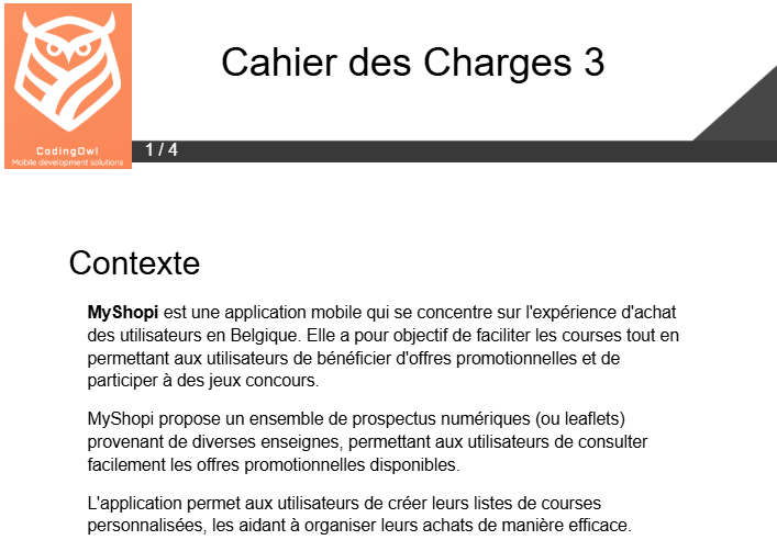 Cahier des charges