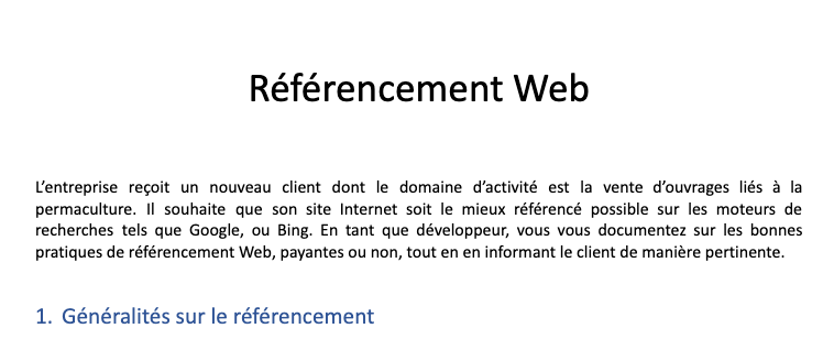 Référencement web